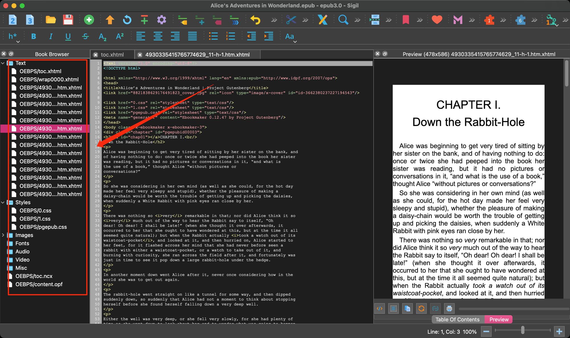 Schéma illustrant la structure interne d’un fichier EPUB, mettant en avant les éléments HTML, CSS et images